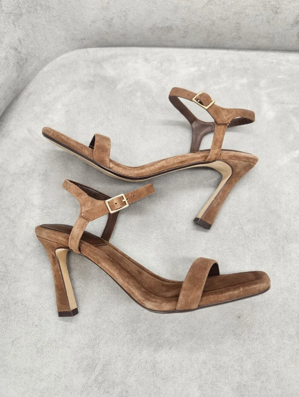 Gianni Bini Heeled Sandals 10 Pecan Brown Suede Blakye Strappy Dressy New $110